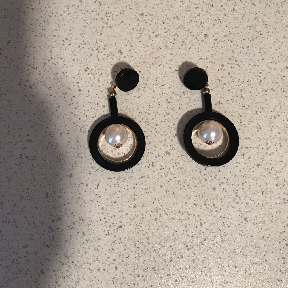 Statement Black and Pearl Earrings